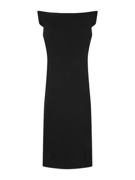 Maxi Damenkleid mit Drapierung mit Tränen Schwarz