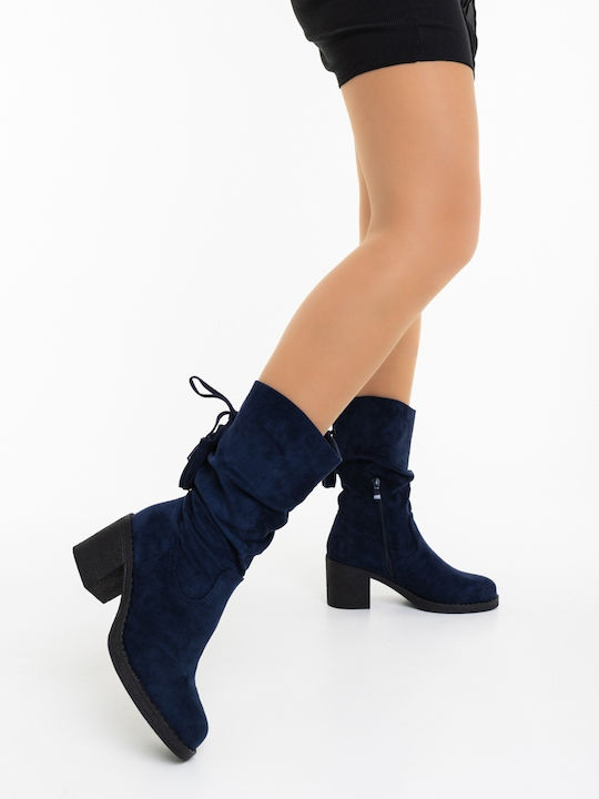 Damen Stiefeletten mit Absatz Blau