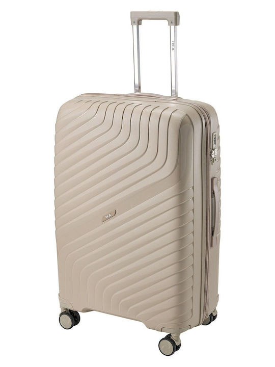 RCM Großer Hartschalen-Reisekoffer Beige Höhe 75cm