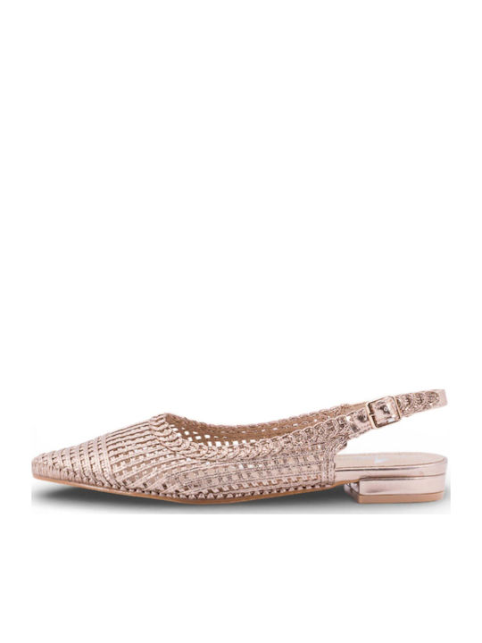 Women's Ballerina Shoes Slingback In Rose Gold Colour