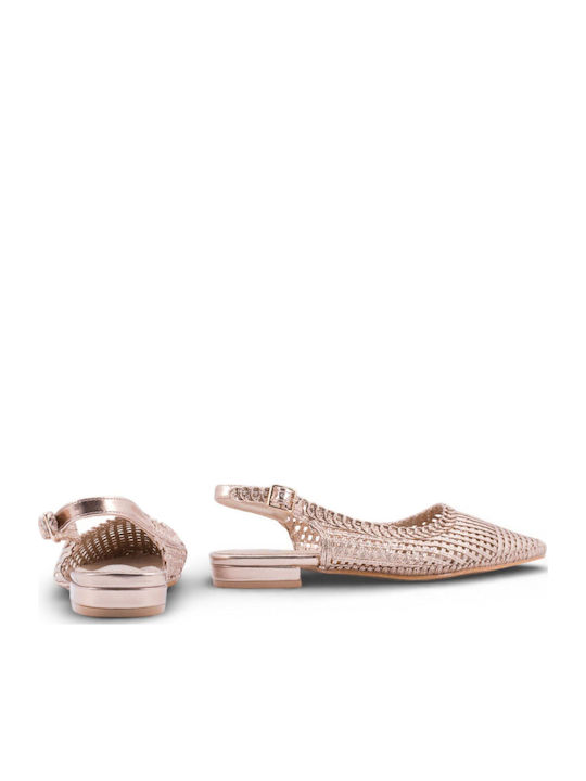 Women's Ballerina Shoes Slingback In Rose Gold Colour