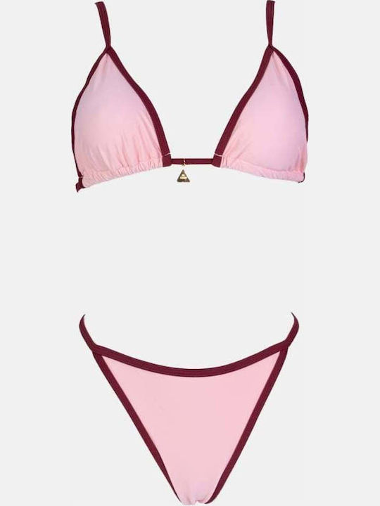 Set Bikini Τριγωνάκι & String Ροζ