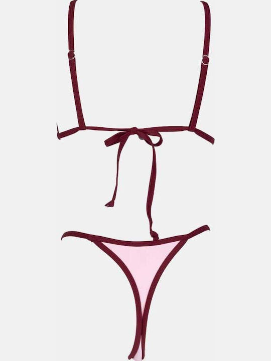 Set Bikini Τριγωνάκι & String Ροζ