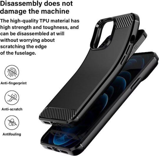 Techsuit Carbon Rückseite Umschlag Silikon Schwarz (Xperia 1)