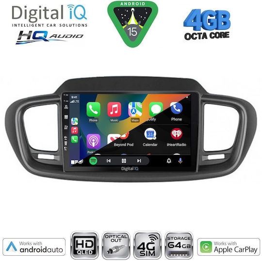Digital IQ Ηχοσύστημα Αυτοκινήτου για Kia Sorento 2014-2020 (Bluetooth/USB/WiFi/GPS/Apple-Carplay/Android-Auto) με Οθόνη Αφής 10"