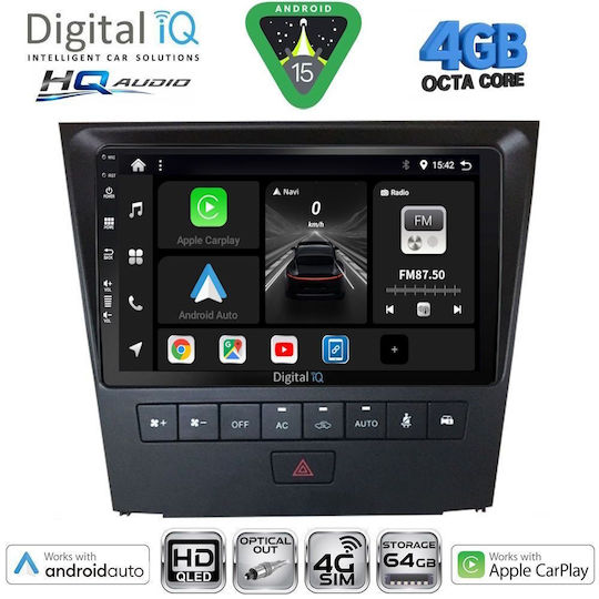 Digital IQ Автомобилна Аудио Система За Lexus CT 2011-2020 Bluetooth USB Вграден Wi-Fi GPS Apple CarPlay Android Auto С 9" Touch Screen