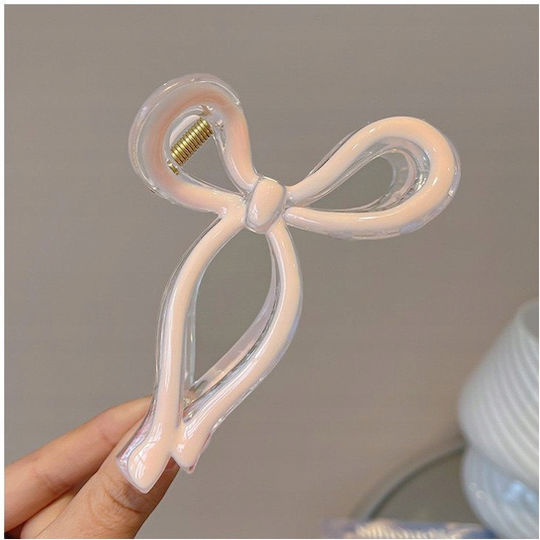 Ecarla Hair Clip Bow Semi-transparent 11x6cm Pink Sp366r