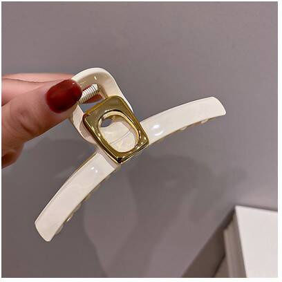 Ecarla Hair Clip-clasp Gold Decoration 11cm White Sp304b