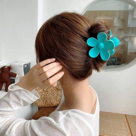 Ecarla Hair Clip-clasp Flower Pastel Green Sp315