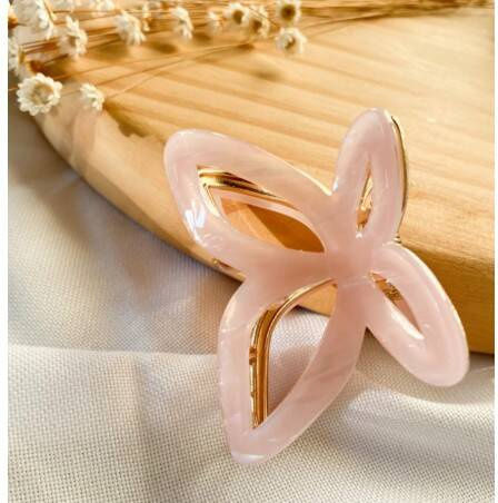 Ecarla Metall Haarspange mit Schmetterling Perle Masse Rosa Sp237r