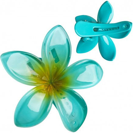 Ecarla Clamă De Păr Cu Floare Moana Ombre 6cm Albastră Sp405