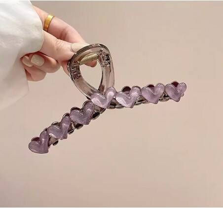 Ecarla Haarspangen-Clip Herzen 13x6cm Lila