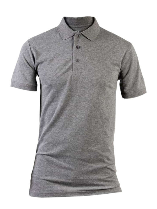 CAT Men's Short Sleeve Work Polo Shirt Gray Fleece with Reflective Tapes and Hood