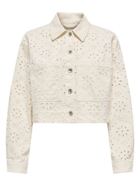 Crop Дамско Яке за Зима Bright White