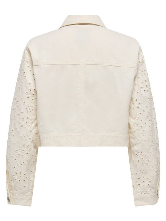 Crop Дамско Яке за Зима Bright White