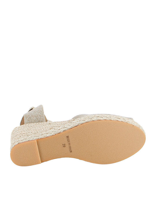 Platforme Dama Tip Espadrile Aurii