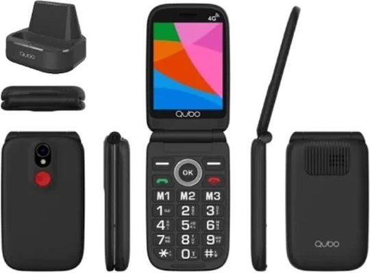 Qubo XD-340 Dual SIM Мобилен Телефон с Големи Бутони Черен