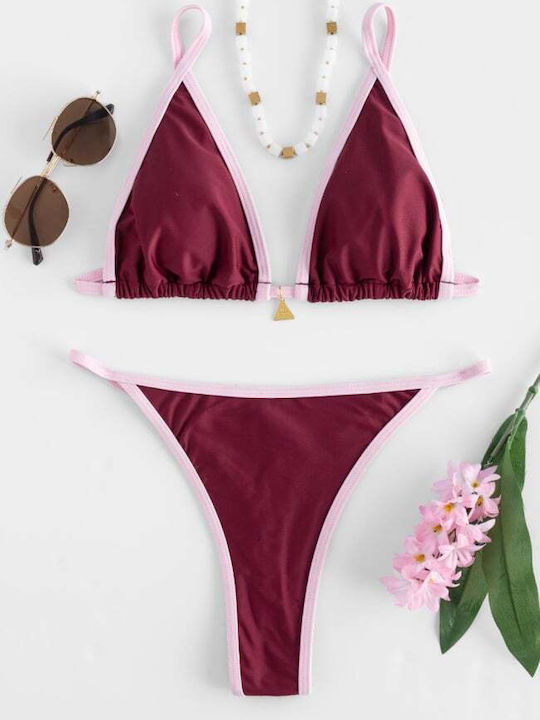 Set Bikini Τριγωνάκι & String Μπορντο