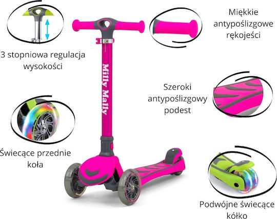 Milly Mally Kids Scooter Boogie 3-Wheel Pink