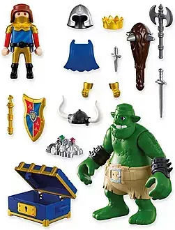 Playmobil Playmobil Ritter Leo-Karpos Ritter und Troll mit Schatz für 4+ Jahre