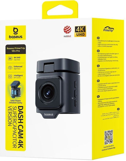 Baseus Primetrip VD1 Pro Κάμερα DVR Αυτοκινήτου 4K Bluetooth, Wi-Fi, GPS