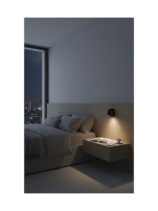VK Lighting Φωτιστικό Τοίχου με Ενσωματωμένο LED και Θερμό Λευκό Φως Μαύρο
