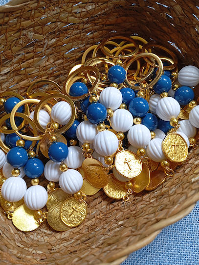 By Anastasia's Art Creations Christening Charm Keychain Metal Gold 30 Pieces