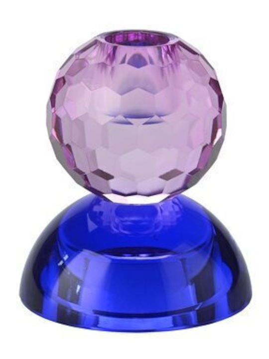 Crystal Candle Holder In Blue Colour 8x8x9cm