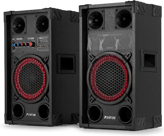 Fenton SPK-108 Set with Active PA Speaker 400W with 8" Woofer 31.5x52.5x24.5cm