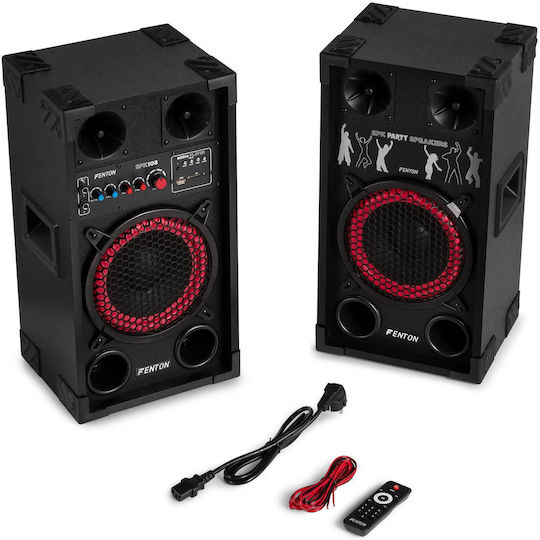 Fenton SPK-108 Set with Active PA Speaker 400W with 8" Woofer 31.5x52.5x24.5cm