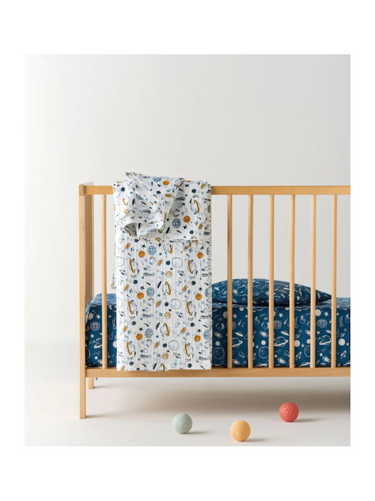 Kentia Cot Cotton White Cot Blanket 100x140cm