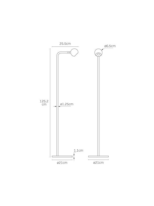 VK Lighting LED Φωτιστικό Δαπέδου Υ125.2εκ. Χρυσό VK Lighting LED Φωτιστικό Δαπέδου Υ125.2εκ. Χρυσό