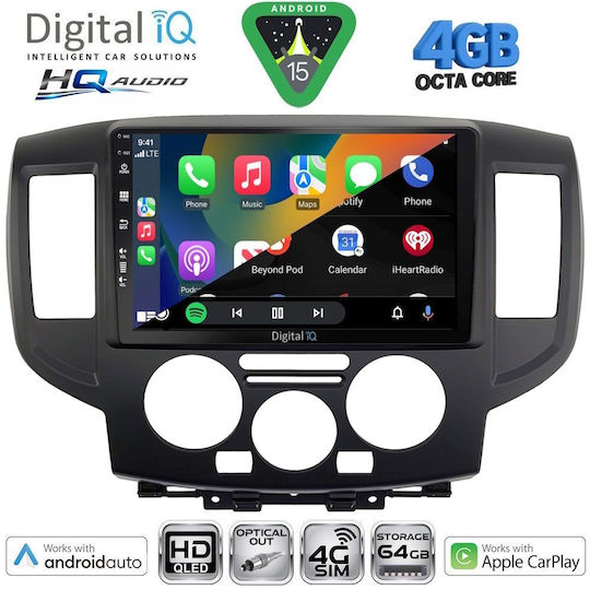 Digital IQ Ηχοσύστημα Αυτοκινήτου για Nissan Navara 2016 (Bluetooth/USB/WiFi/GPS/Apple-Carplay/Android-Auto) με Οθόνη Αφής 10"