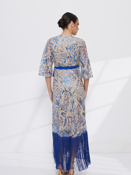 Maxi Dress for Wedding - Christening Blue KM609 037