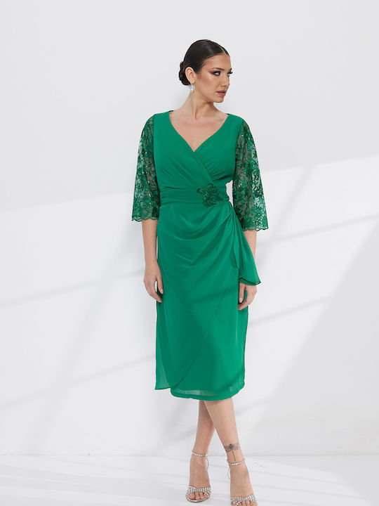 Midi Dress for Wedding / Christening with Lace Lacy