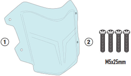Givi Front Motorcycle Keel Plastic for Yamaha Tenere 700 Transparent