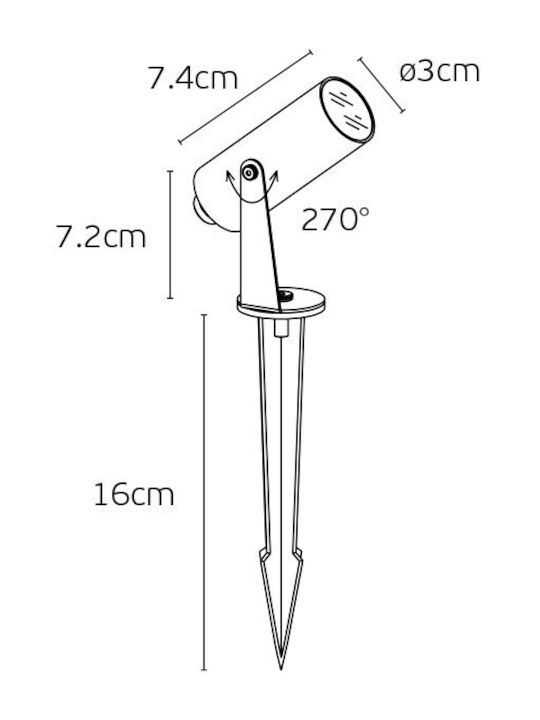 VK Lighting Στεγανό Φωτιστικό Led Καρφωτό 75169-169721