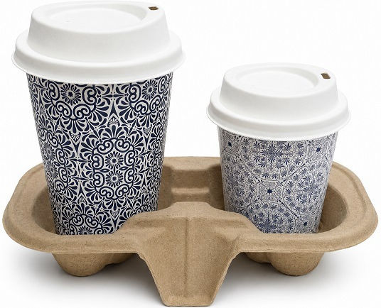 Ecocraft Set 360 Coffee Transport Disposable Cup Holders 2 Slots