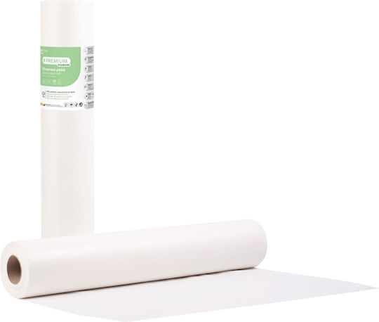 Examination Table Roll Paper Plasticized Soft Care Premium Standard 2ply 58cm X 50m White Box 12 Rolls
