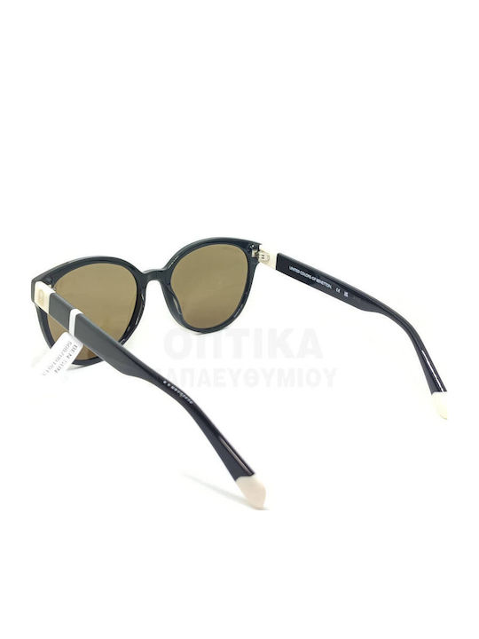 Benetton Unisex Sunglasses With Black Frame And Brown Polarized Lens