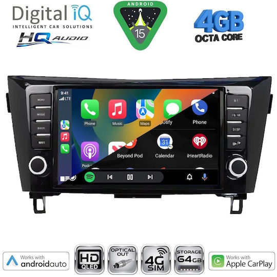 Digital IQ Ηχοσύστημα Αυτοκινήτου για Nissan Qashqai / X-Trail 2014-2021 (Bluetooth/USB/WiFi/GPS/Apple-Carplay/Android-Auto) με Οθόνη Αφής 9"