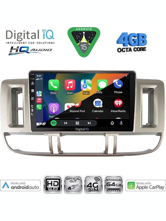 Digital IQ Car Audio System for Nissan X-Trail 2000-2004 (Bluetooth/USB/WiFi/GPS/Apple CarPlay/Android Auto) with 9" Touch Screen