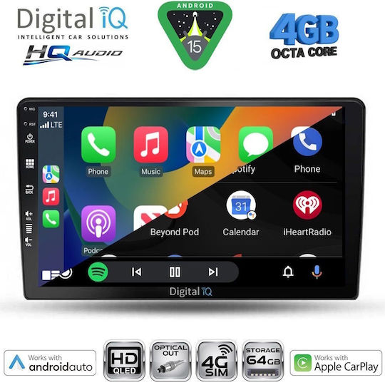 Digital IQ Car Audio System for Nissan X-Trail 2004-2007 (Bluetooth/USB/WiFi/GPS/Apple CarPlay/Android Auto) with 10" Touch Screen