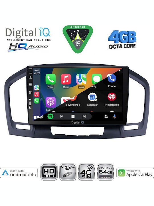 Digital IQ Auto-Audiosysteme für Opel Insignia 2008-2013 (Bluetooth/USB/WiFi/GPS/Apple CarPlay/Android Auto/CD) mit 9 Zoll Touchscreen