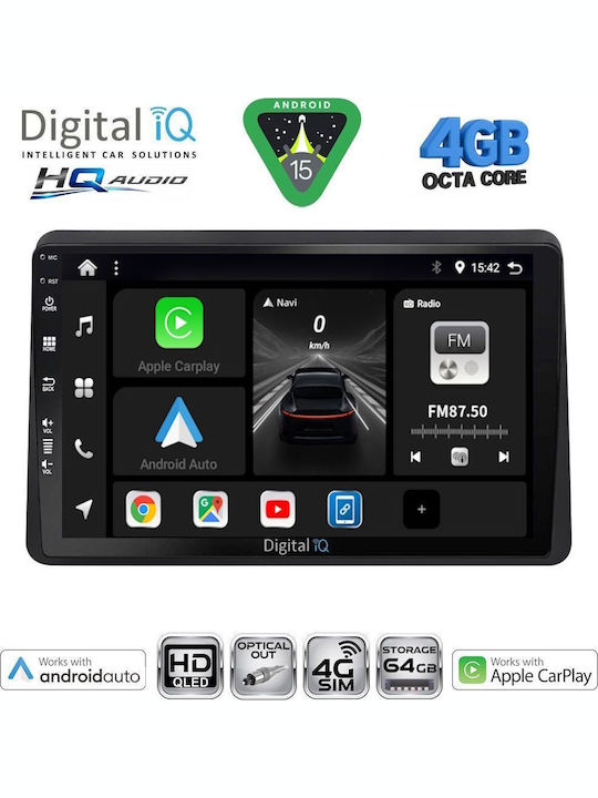Digital IQ Car Audio System for Renault Kangoo 2010-2021 (Bluetooth/USB/WiFi/GPS/Apple CarPlay/Android Auto) with 9" Touch Screen