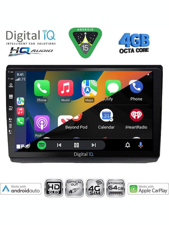 Digital IQ Car Audio System for Opel Vivaro Renault Trafic Nissan Primastar 2004-2015 (Bluetooth/USB/WiFi/GPS/Apple CarPlay/Android Auto) with 10" Touch Screen