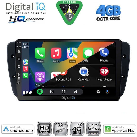 Digital IQ Auto-Audiosystem für Seat Ateca 2017 mit Touchscreen 9" Bluetooth USB WiFi GPS Apple CarPlay Android Auto Digital IQ BXK 19568_CPAA