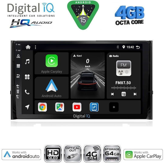 Digital IQ Car Audio System for Skoda Fabia 2008-2014 Bluetooth USB WiFi GPS Apple CarPlay Android Auto with 10" Touch Screen