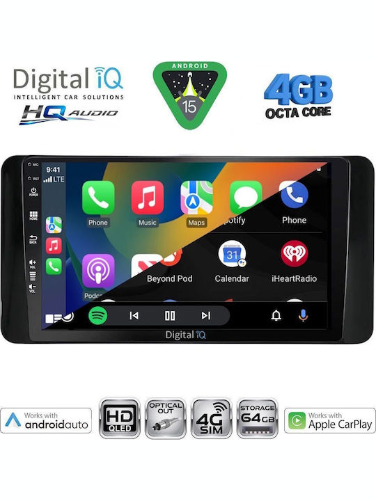 Digital IQ Car Audio System for Skoda Fabia 2008-2014 Bluetooth USB WiFi GPS Apple CarPlay Android Auto with 10" Touch Screen