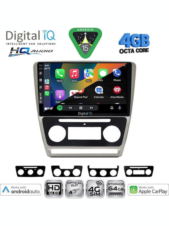 Digital IQ Car Audio System for Skoda Octavia 2005-2012 with Clima (Bluetooth/USB/WiFi/GPS/Apple CarPlay/Android Auto) with 10" Touch Screen